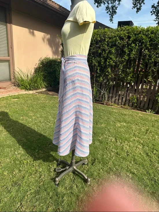 Talbots Pastel Chevron Maxi Skirt in Blue, Pink & Cream - Picture 4 of 7